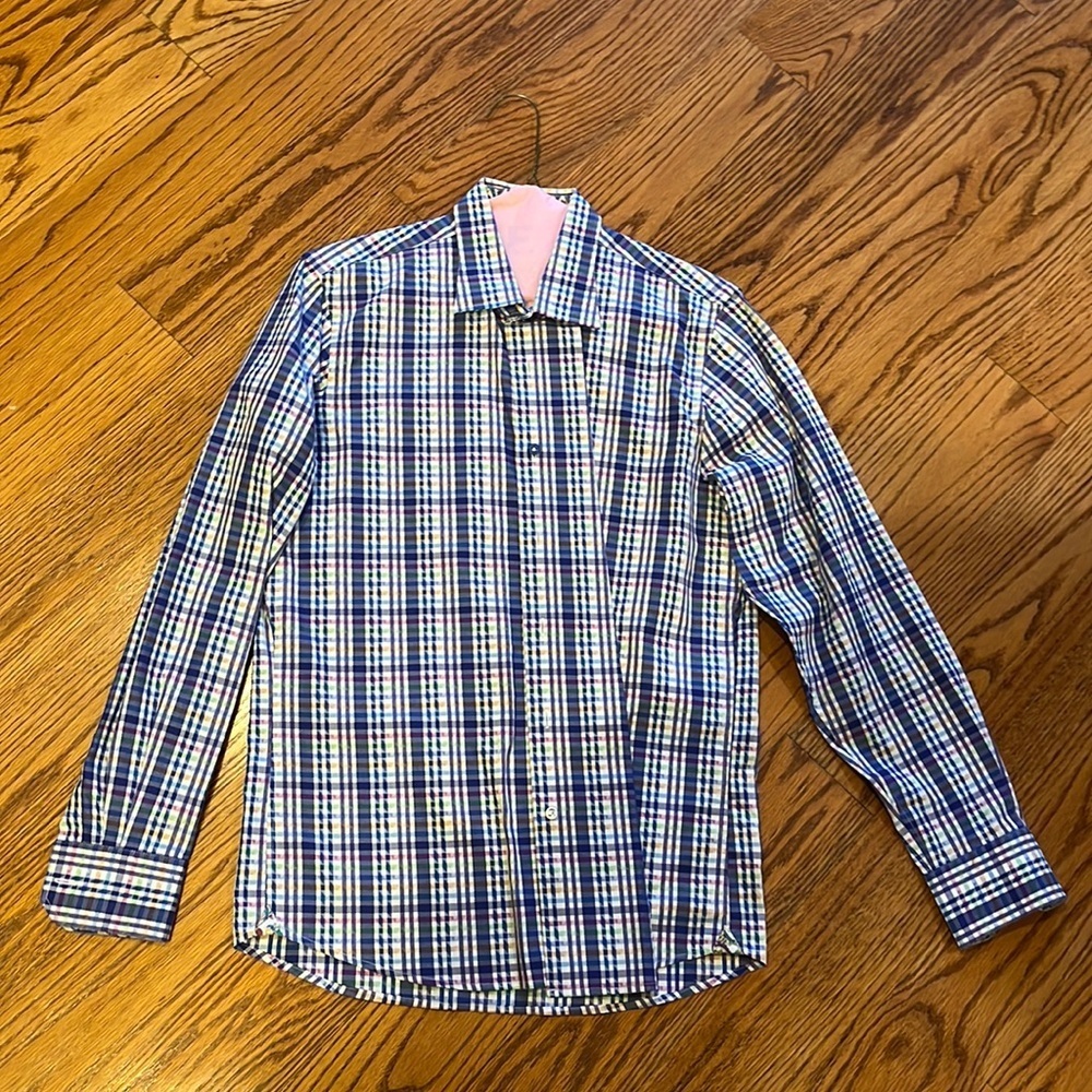 Robert Graham Boys Plaid Button Down Shirt Size XL 18-20